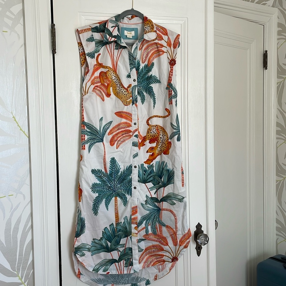 Maeve Tropical Print Midi Dress - Multicolor